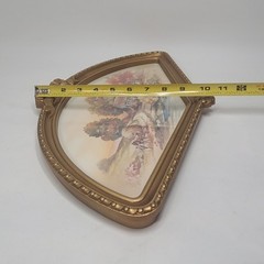 1980’s HOMCO Wall Decor Farm Scene Bridge House Hay Wagon Farm House Fan Decor