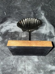 Cast Aluminum Seashell on Stand Beach House Decor