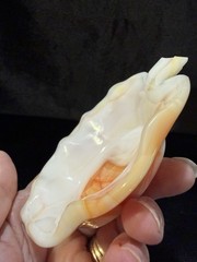 2-AKRO AGATE SLAG GLASS LEAF-SHAPED TRINKET DISHES IN TWO DIFFERENT COLORS