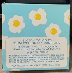 Vtg Avon Sunnyshine Up Egg Lip Gloss Compact~Frostlight Peach/Pink~Box~NOS