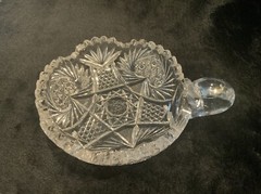 Vintage Lead Crystal Candy Dish With Sawtooth Rim