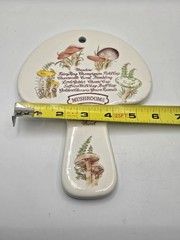 Vintage 1980’s Avon Ceramic Mushroom Spoon Rest Trivet Wall Decor Country Rustic