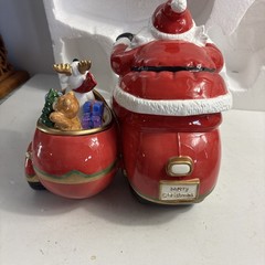 Vintage Fitz And Floyd Santa Motorcycle Cookie Jar In Styrofoam Great Condi