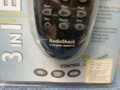 Radio Shack 3 In 1 East To Use TV Cable Sat DVD Remote 15-2147