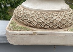 Vintage 20th C Plaster Neoclassical Jardiniere Pedestal Stand 9 Muses Garden Art