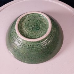 Studio Art Pottery Trinket Bowl Shark Chasing Fish Signed 6.75″