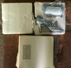 NOS AVON All Dressed Up miniature Ethereal BLUE High Heel SHOE and HANDBAG