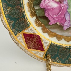 Neoclassical Antique Royal Vienna Porcelain Cabinet Plate Beehive Mark
