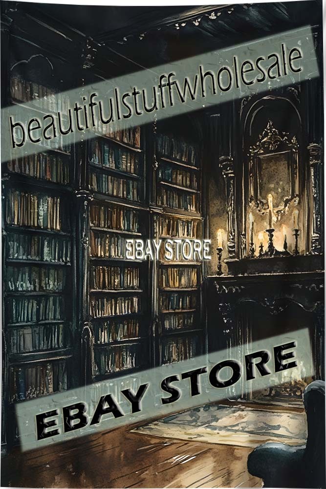 Gothic Library Wall Hanging Tapestry Study Aesthetic 39X59 in