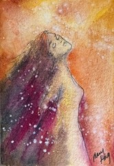 Original Watercolor ACEO Painting by Mary King – Woman