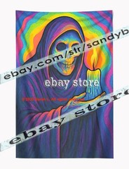 Psychedelic reaper wall tapestry energy gothic 39X59 in