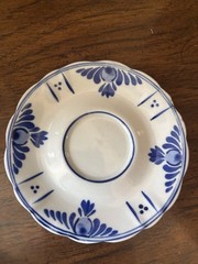 Delft Blue and white demitasse cup and saucer. Hand painted Holland