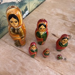 Matryoshka Nesting Doll Women in traditional costumes Set of 6 Made in India