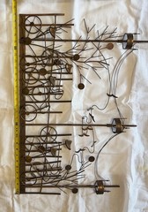 Vintage Copper Bicycle Park Wall Art