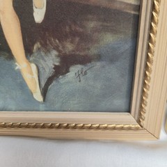 1940’s (2)Vtg Florence Kroger Ballerina Prints, Mid-Century Shabby Chic Signed