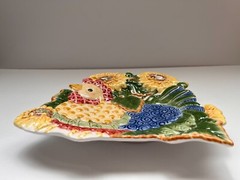 Fitz & Floyd Just Us Chicks Canape Plate Serving Platter w/ Sunflowers 8.5”, SEE