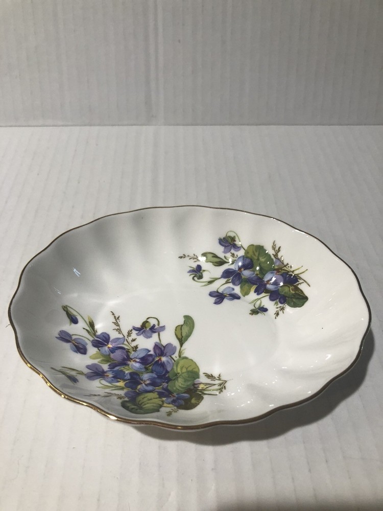 Vtg Oakley Porcelain Oval Trinket Dish Floral Pattern England