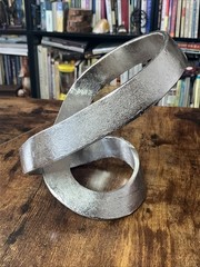 Metal Abstract Ribbon Sculpture Metal Art Modernist Mid Century Mcm