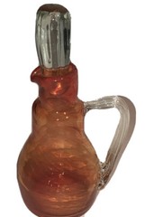 Vintage Glass Cruet Bottle W/ Stopper MCM Orange Pretty Empoli Fun