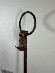 Vintage Cast Iron Rabbit Candlestick Wall Sconce Large 24″ Long Leaves