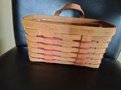 Longaberger Red Accent Medium Key Basket set MINT FREE SHIPPING