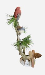Vintage Danbury Mint National Geographic WINTER QUARTET Bird Figurine Statue 16″