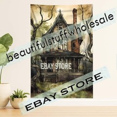 Abandoned Ghost Mansion Cloth Wall Tapestry haunted gothic style 59X82 in