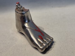 Macabre Memento Mori Severed Foot Exposed Bone & Blood Metal Charm Gothic Rare