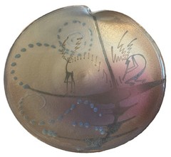 Vintage Christopher Heede Glyphs KOKOPELLI Studio Art Pottery Wall Art Footed