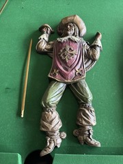 Vintage 3 Musketeers Wall Hangings With Unknown Metal Swords One Sword broken
