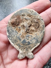 Post Medieval / Georgian Horse Harness Mount Lead / Brass Antique Detector Find