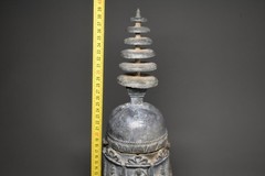 CIRCA NEAR EASTERN GANDHARAN METAL STUPA WITH BUDDHA FIGURES AND SCENES. RARE
