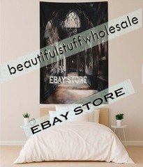 Gothic Abandoned Interior Wall Hanging Tapestry Moody 39X59 in