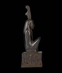 Authentic Ancient Egyptian Stone Goddess Ma’at Seated Statue Figurine Rare BC