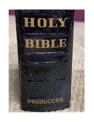 VINTAGE 3 SMALL HOLY BIBLE PRODUCERS BANK ALL WITH BOTTOM PLUGS MADE IN JAPAN