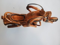 Wooden Motorcycle Model Handmade Chopper Collectible Sculpture Cycle 12″ 6″ 3″