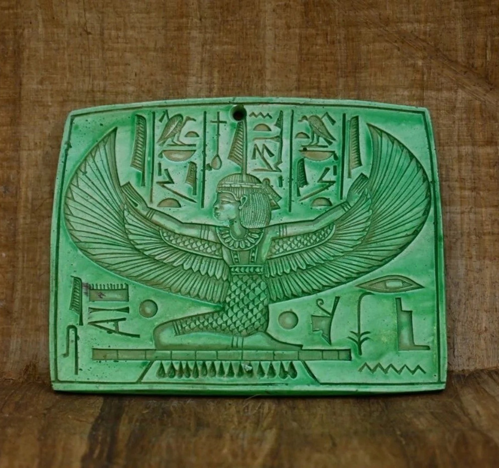 Authentic Ancient Egyptian Antiquities Stone Isis Rare Green Statue Egyptian BC