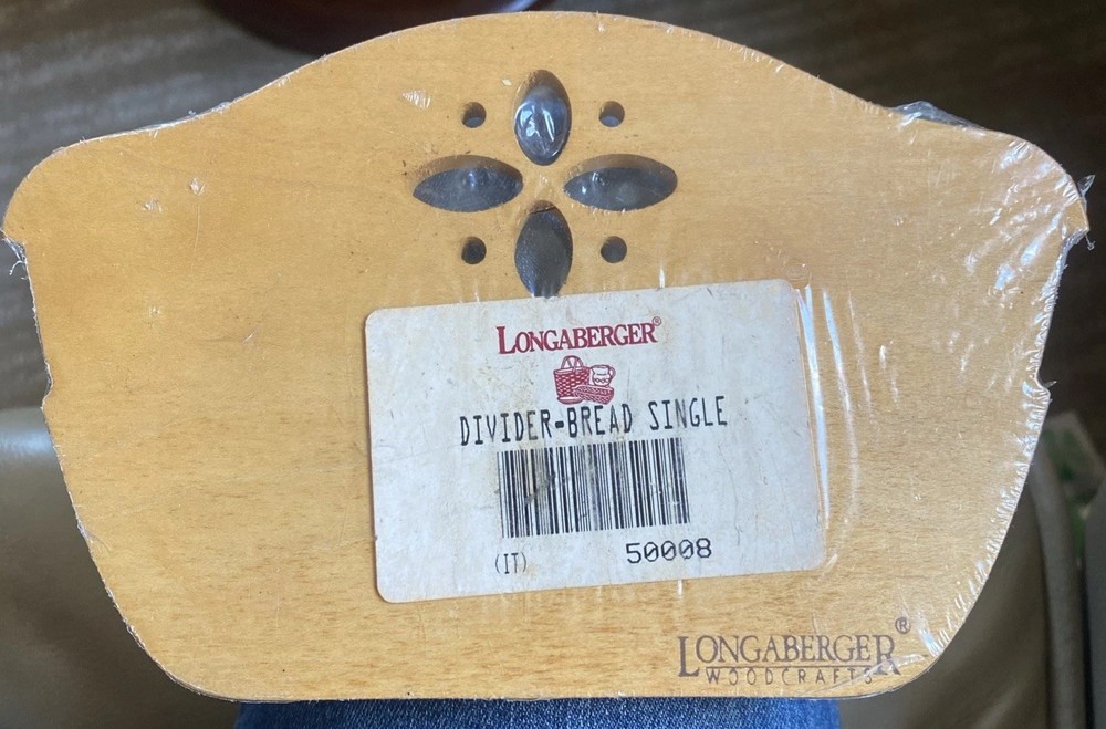 LONGABERGER Bread Basket Single Divider Vintage New In Package Engraved