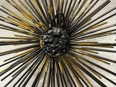 Vintage Starburst Metal Wall Hangings Gold Tone Metal