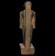 Rare Ancient Egyptian Standing Noble Statue Black Basalt Style Ankh Hieroglyphs