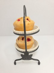 Longaberger Collector Club Miniature Pie Stand Pottery Pie Plates Faux Pies