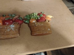 4 Vintage Sexton Cast Metal Wall Hanging Fruit and Vegetable Basket Art 1976