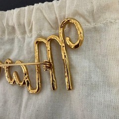 Marni Brooch Pin Logo Gold Color Unused Fashion Accessory