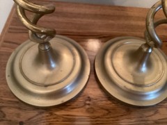 VTG Solid Brass Open Barley Twist Antique Pair Candlestick Holders 16” Tall