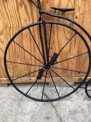 Large Wrought Iron & High Wheel Bicycle Decor 47”x Tall 52”Longx5”Deep