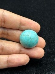 Ancient Near Eastern Sassanid Sasanian Turquoise Intaglio Seal Stamp Dome Bead