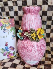 Mackenzie Childs 2019 Cake And Flowers Ceramic Vase