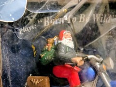 Santa On Motorcycle Musical Ornamental Signature Collection Born To Be Wild Xmas