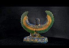 Authentic Ancient Egyptian Antiquities Winged Isis Colored Statue Egyptian BC