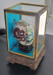 Collectible 1991 Bernina Hand Painted Egg w Menu Rare Sewing Memorabilia